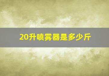 20升喷雾器是多少斤