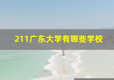 211广东大学有哪些学校