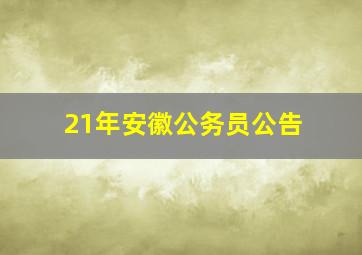 21年安徽公务员公告