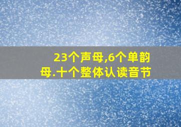 23个声母,6个单韵母.十个整体认读音节