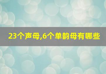 23个声母,6个单韵母有哪些