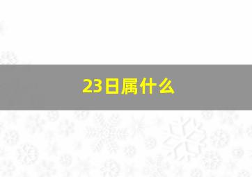 23日属什么