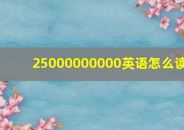 25000000000英语怎么读