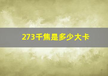 273千焦是多少大卡