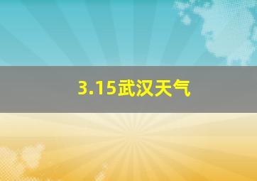 3.15武汉天气