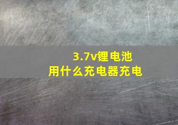 3.7v锂电池用什么充电器充电