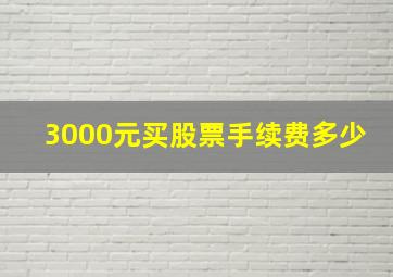 3000元买股票手续费多少