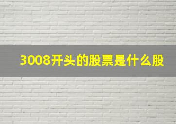 3008开头的股票是什么股