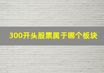 300开头股票属于哪个板块