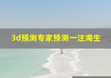 3d预测专家预测一注海生