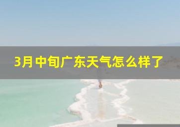 3月中旬广东天气怎么样了