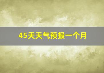 45天天气预报一个月