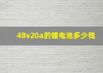 48v20a的锂电池多少钱