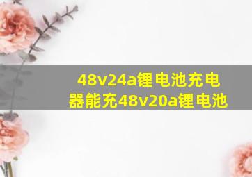 48v24a锂电池充电器能充48v20a锂电池