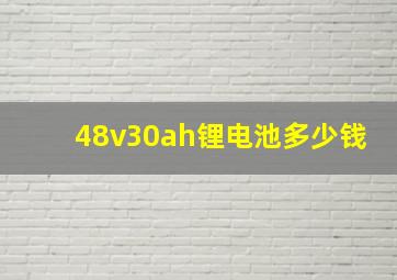 48v30ah锂电池多少钱