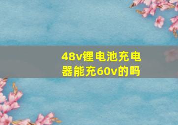 48v锂电池充电器能充60v的吗