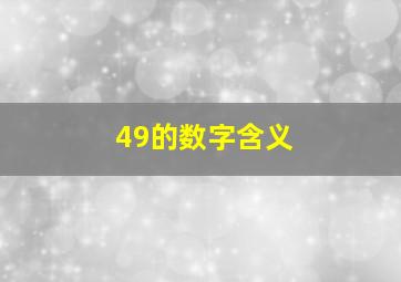 49的数字含义