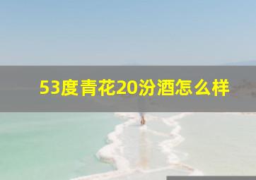 53度青花20汾酒怎么样