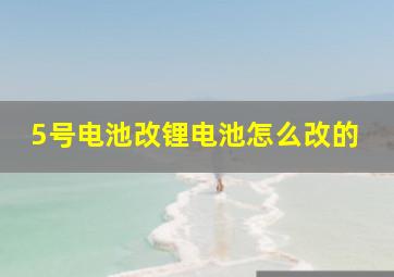 5号电池改锂电池怎么改的