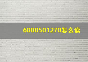 6000501270怎么读