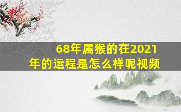 68年属猴的在2021年的运程是怎么样呢视频