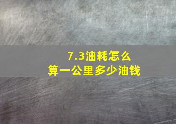 7.3油耗怎么算一公里多少油钱