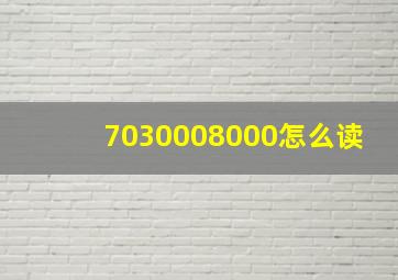 7030008000怎么读