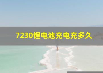 7230锂电池充电充多久