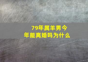 79年属羊男今年能离婚吗为什么