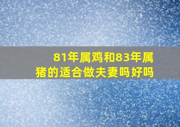 81年属鸡和83年属猪的适合做夫妻吗好吗