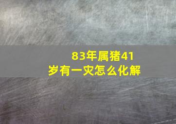 83年属猪41岁有一灾怎么化解