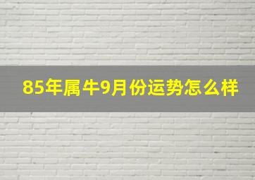 85年属牛9月份运势怎么样