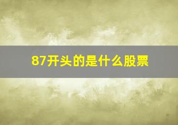 87开头的是什么股票