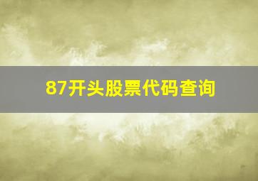 87开头股票代码查询