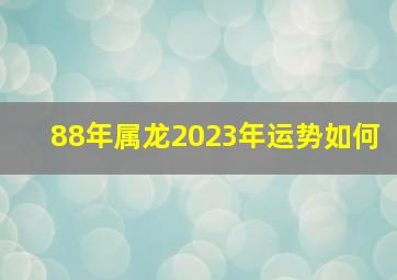 88年属龙2023年运势如何