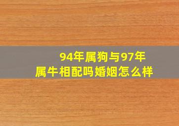 94年属狗与97年属牛相配吗婚姻怎么样