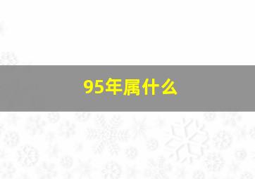 95年属什么