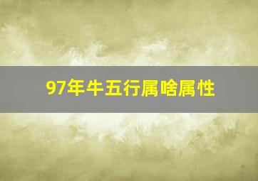 97年牛五行属啥属性