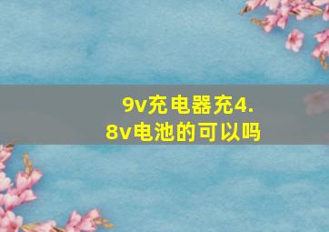 9v充电器充4.8v电池的可以吗