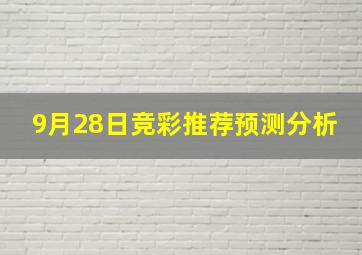 9月28日竞彩推荐预测分析