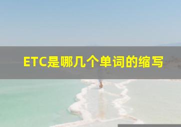 ETC是哪几个单词的缩写