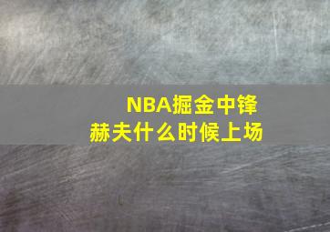 NBA掘金中锋赫夫什么时候上场