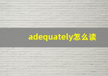 adequately怎么读