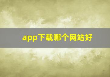 app下载哪个网站好