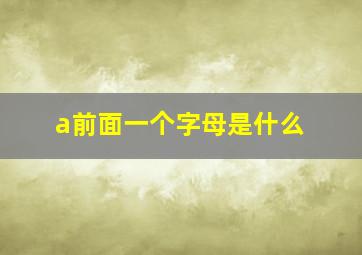 a前面一个字母是什么