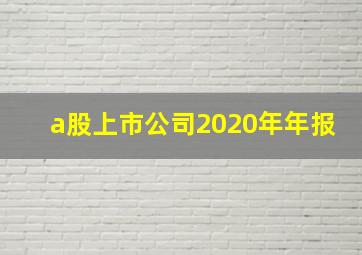 a股上市公司2020年年报