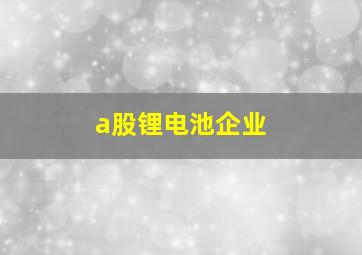 a股锂电池企业