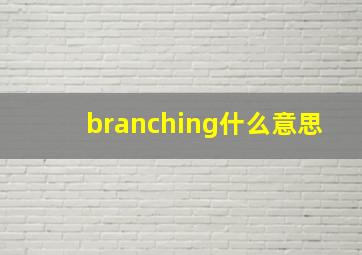 branching什么意思