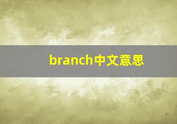 branch中文意思