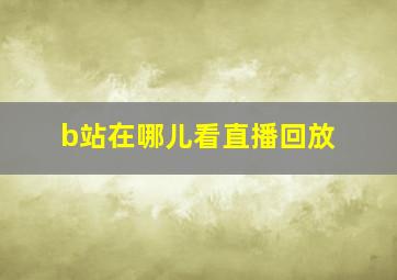 b站在哪儿看直播回放